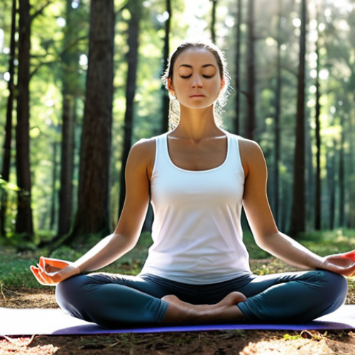 Home 12 도교의 초월적 경험 - Morning Meditation in Nature**
"A serene scene of a woman practicing morning meditation in a peacef...