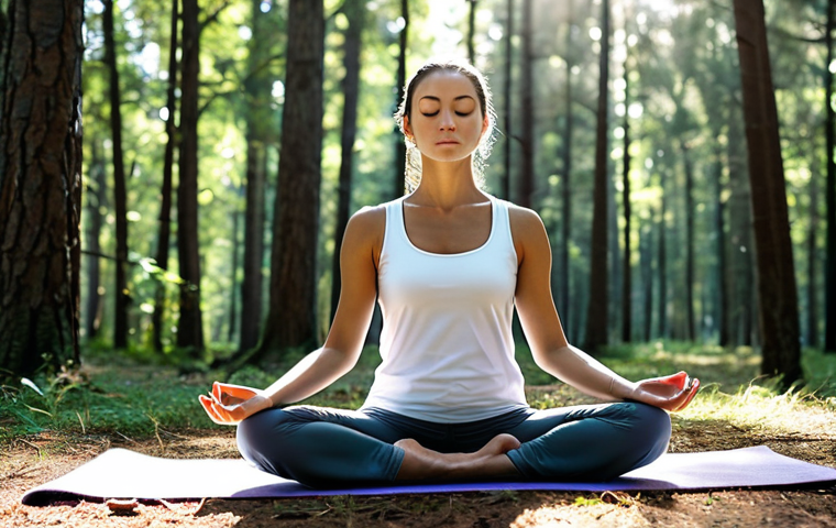 도교의 초월적 경험 - Morning Meditation in Nature**
"A serene scene of a woman practicing morning meditation in a peacef...