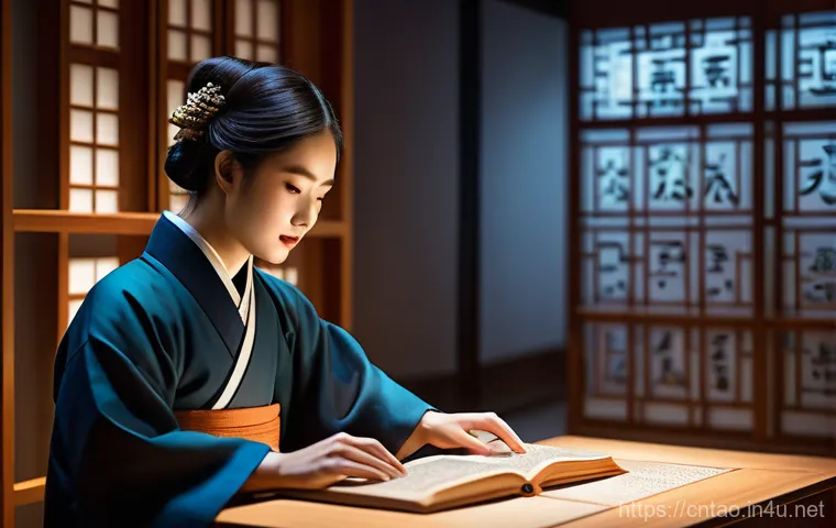 유교 교육 시스템 - A serene and harmonious image depicting the fusion of ancient East Asian wisdom with cutting-edge ar...